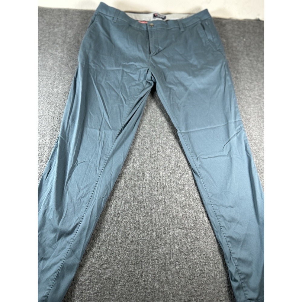 BirdDogs Men Khakis Hunter Blue Pants Straight Fit Front Zip Pocket 38x32‎